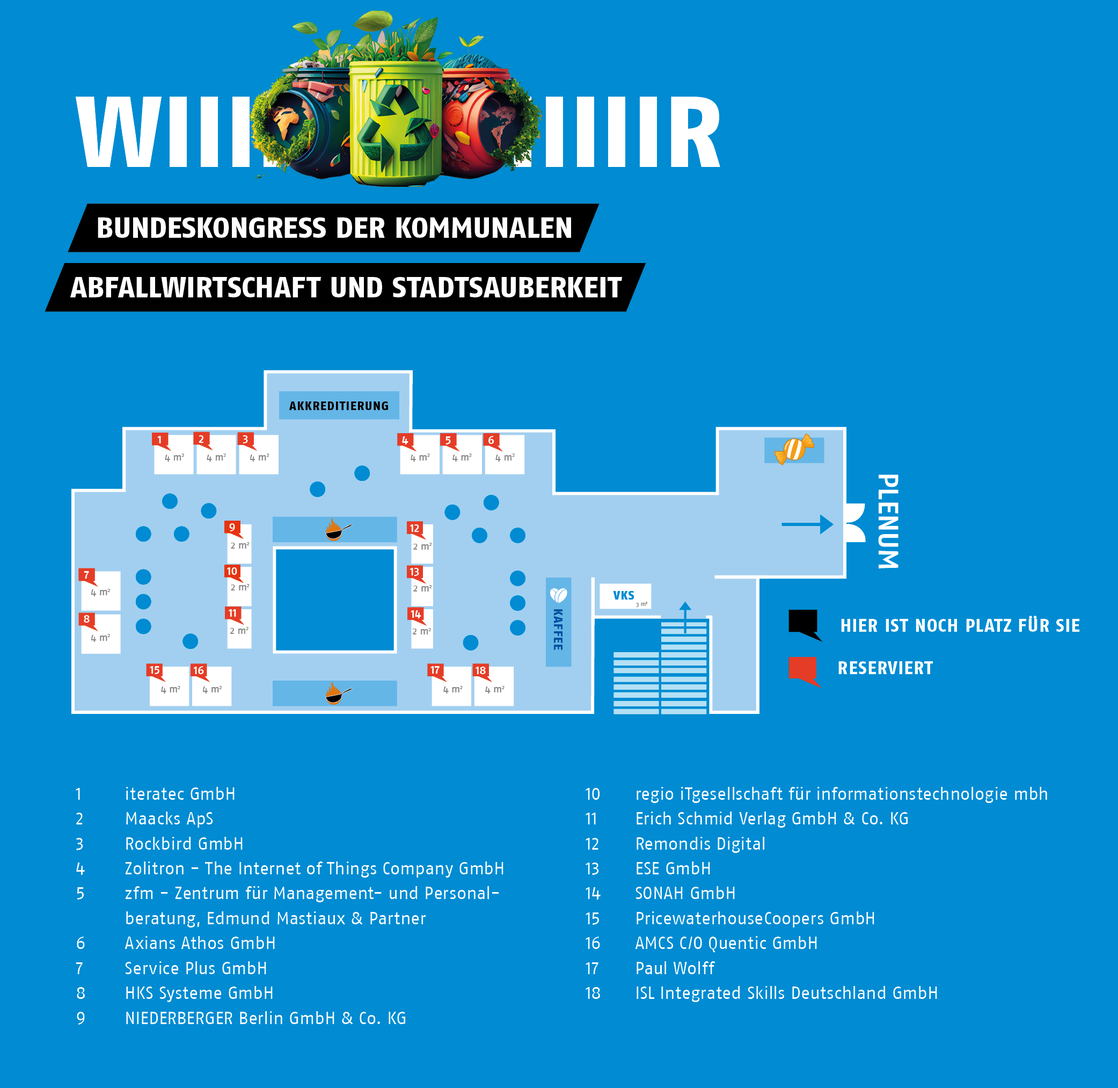 VKU-Bundeskongress Abfallwirtschaft Ausstellerplan